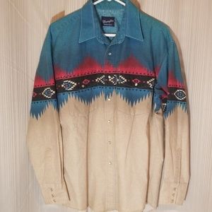 Men's western long sleeve pearl snap shirt